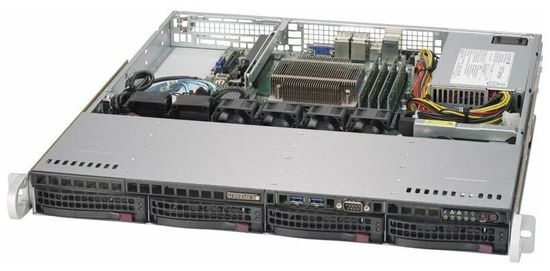 Сервер Supermicro SuperServer 5019S-M2 без процессора/без ОЗУ/без накопителей/количество отсеков 3.5" hot swap: 4/1 x 350 Вт