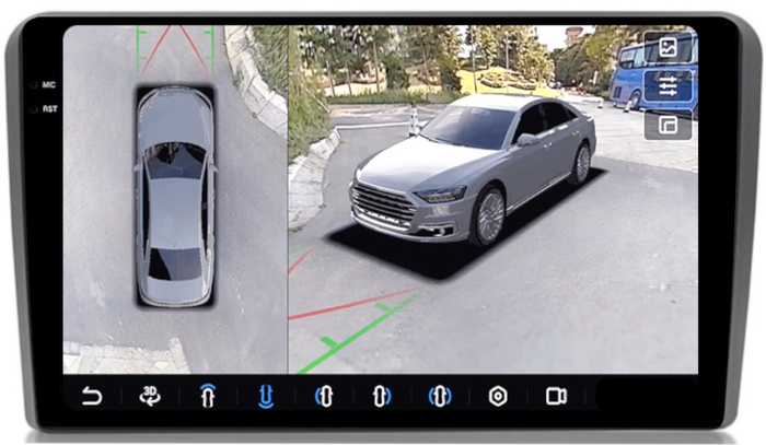 Магнитола для AUDI A3 8P 2003-2011 - FarCar BX049M-360 монитор 9.5" 2K QLED на Android 13, Быстрая, CarPlay, 4G SIM-слот, 4 камеры в комплекте