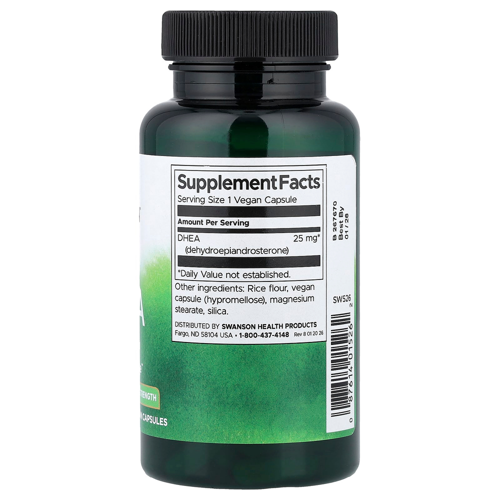 Swanson Vitamins, ДГЭА, 25 мг, 120 веганских капсул