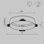 Основание для безрамочной установки светильника Zon в ГКЛ Maytoni DLA032-TRS36-W