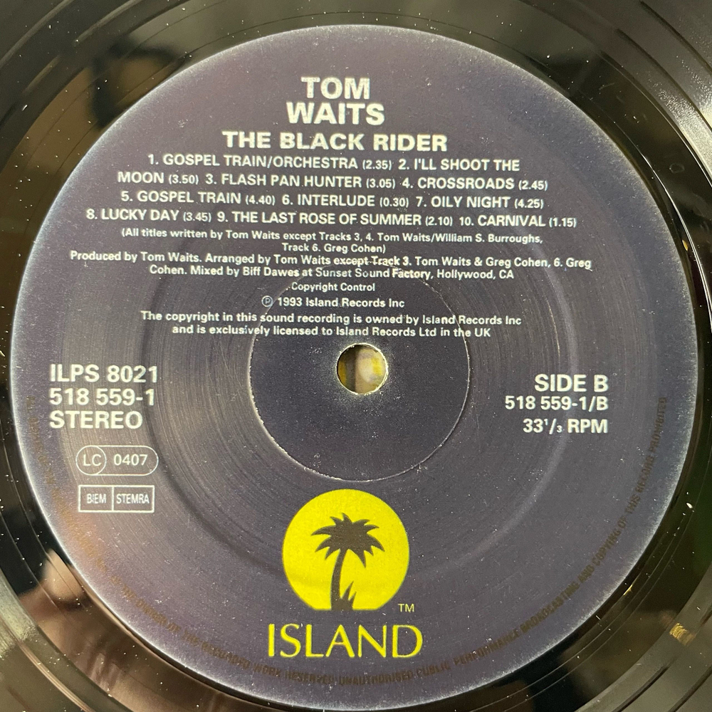Винтажная виниловая пластинка LP Tom Waits The Black Rider (Англия 2011)
