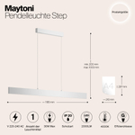 Подвесной светодиодный светильник Maytoni Step P010PL-L30W4K белый