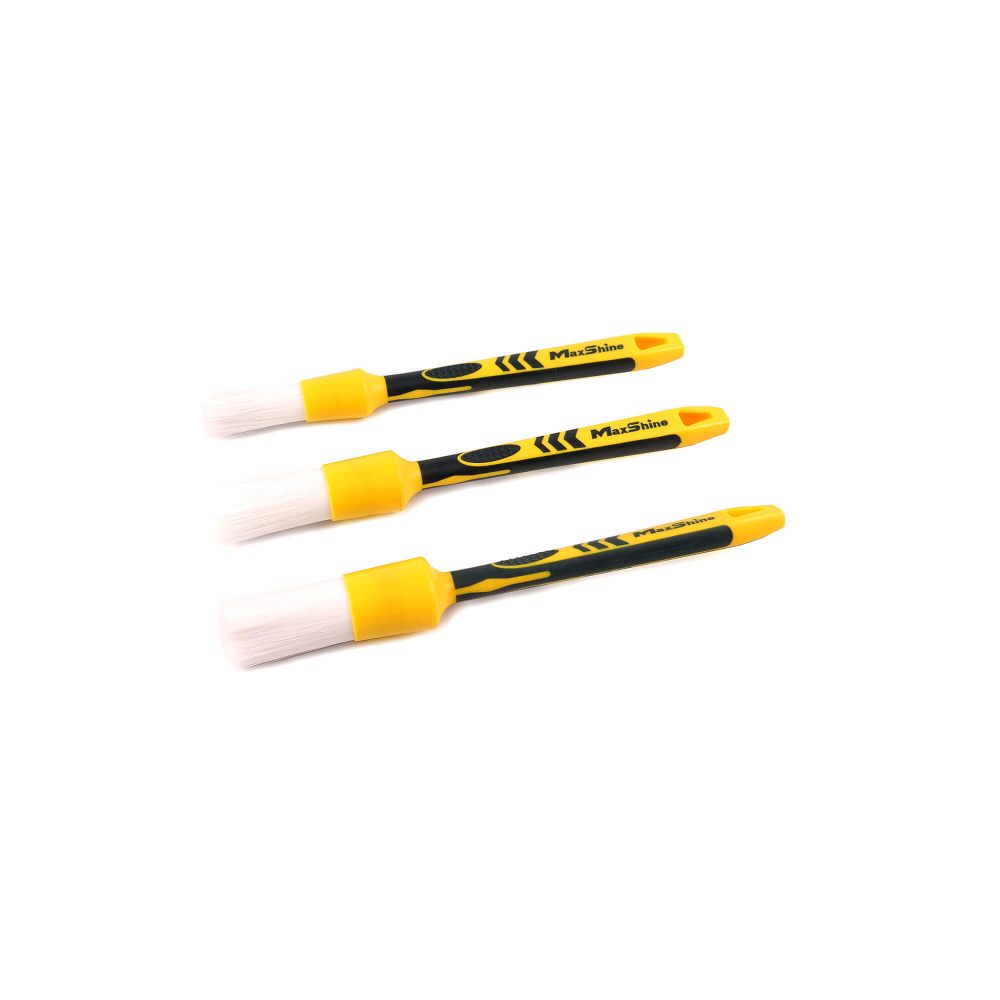 Кисть для детейлинга - White Classic #M MaxShine, 22,5 см, диаметр 2,55 см, мягкая PET щетина, 704617YM