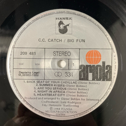 Винтажная виниловая пластинка LP C.C. Catch Big Fun (Испания 1988)