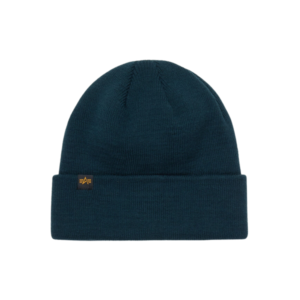 Шапка Alpha Industries Essential Short Cuff Beanie Midnight Teal (Синяя)