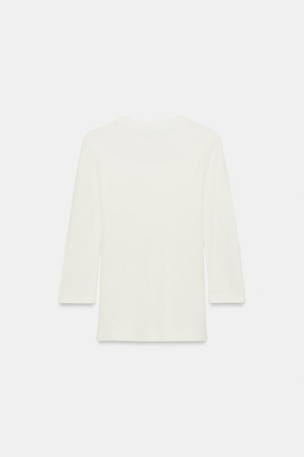 ZARA ФУТБОЛКА С V-ОБРАЗНЫМ ВЫРЕЗОМ, БЕЛЫЙ