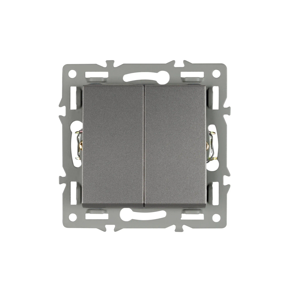 Механизм выключателя двухклавишный проходной SWT-MKP2-PL-GR (250V, 16A) (Arlight, -) 043729