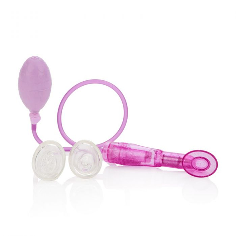 Клиторальная помпа с насадками и вибрацией Dr. Laura Berman Selene Vibrating Clitoral Pump (Цвет: розовый)