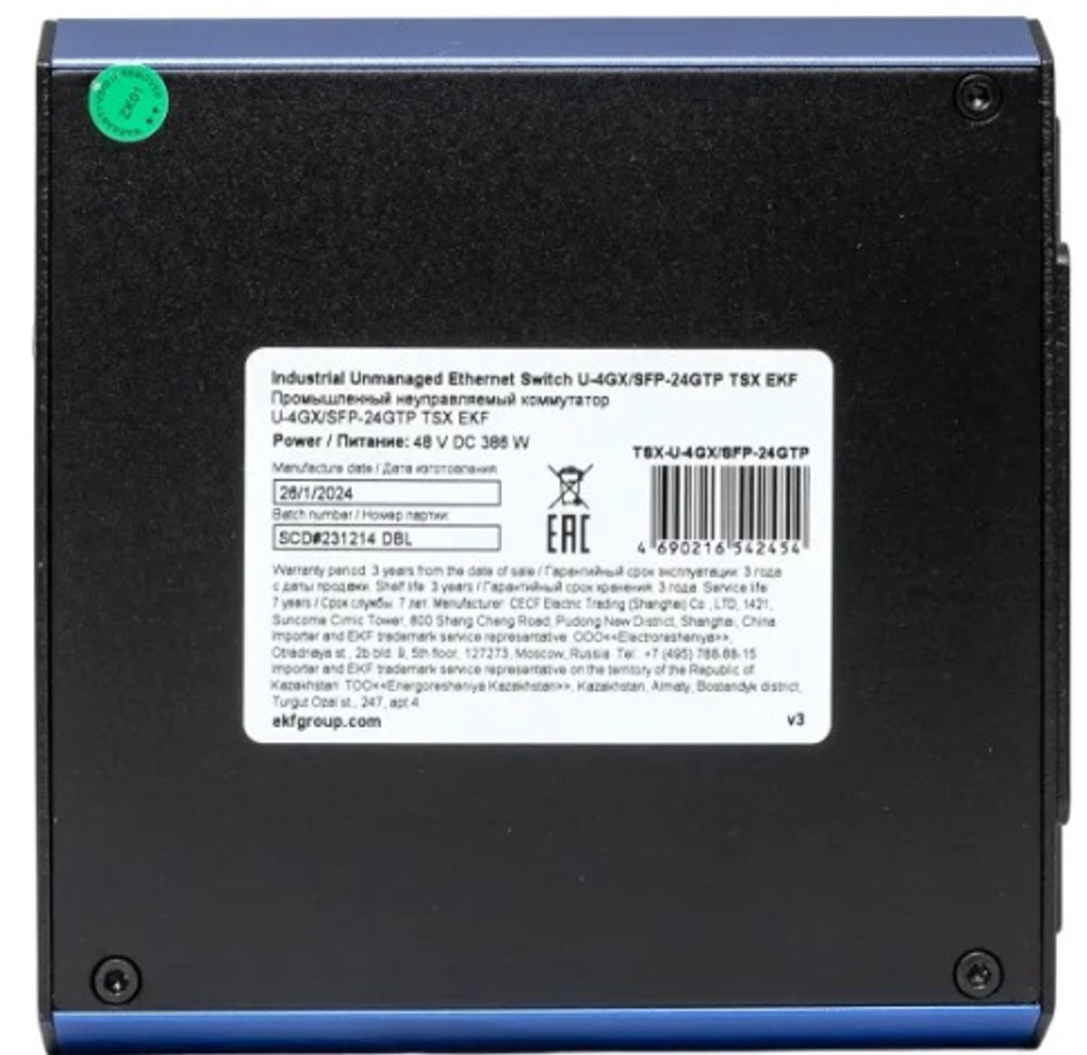 Коммутатор промышленный неуправляемый EKF TSX-U-4GX/SFP-24GTP