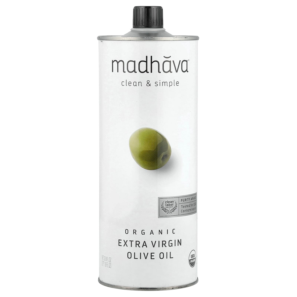 Madhava, органическое нерафинированное оливковое масло высшего качества, 1 л (33,8 жидк. унции)