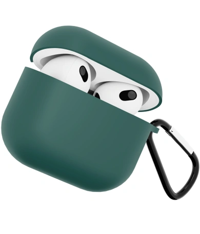 Чехол для Airpods 3 Gurdini силиконовый с карабином Сосновый Лес