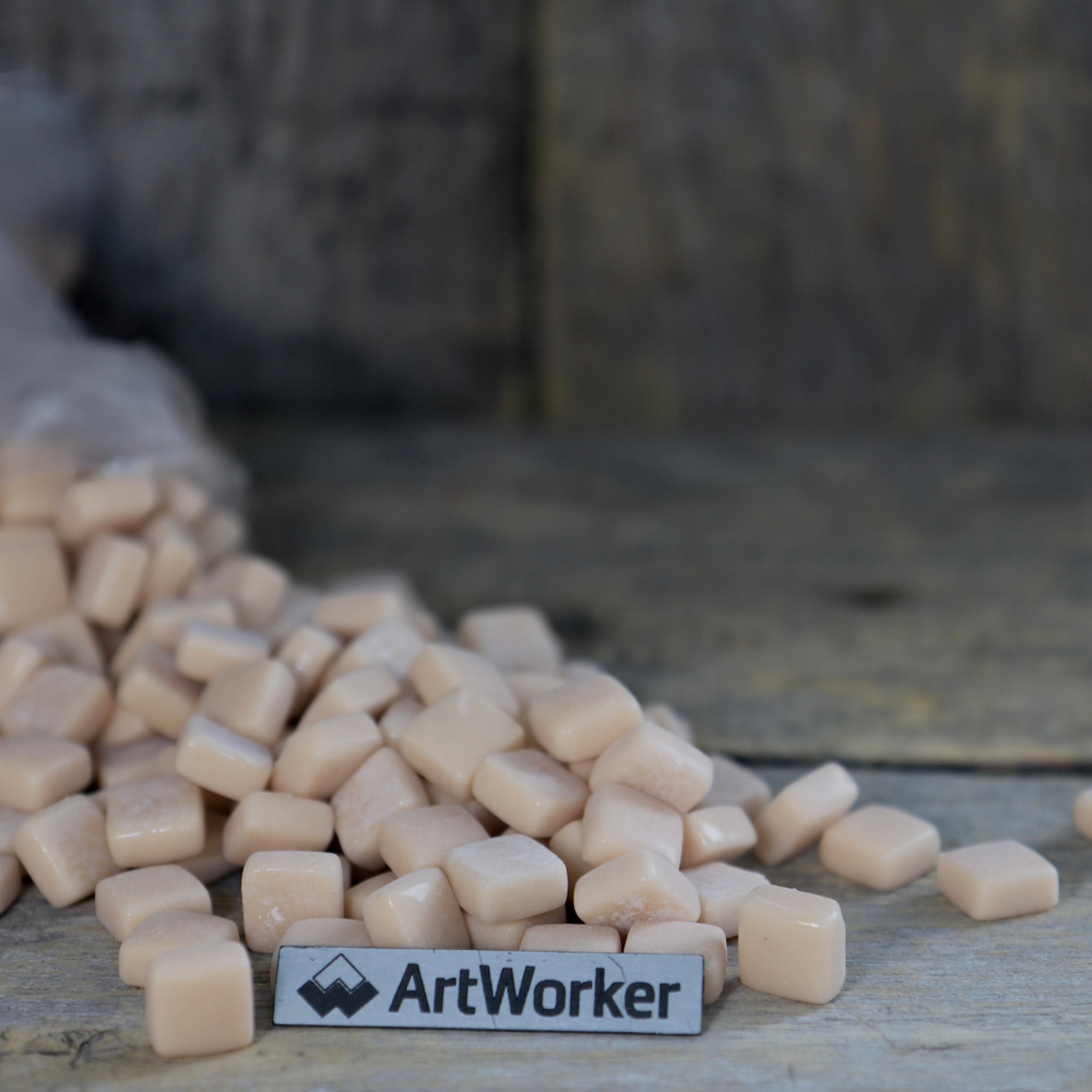 Стеклянная мозаика FLORY12 AW002, 12x12 мм, ванильный цвет ArtWorker
