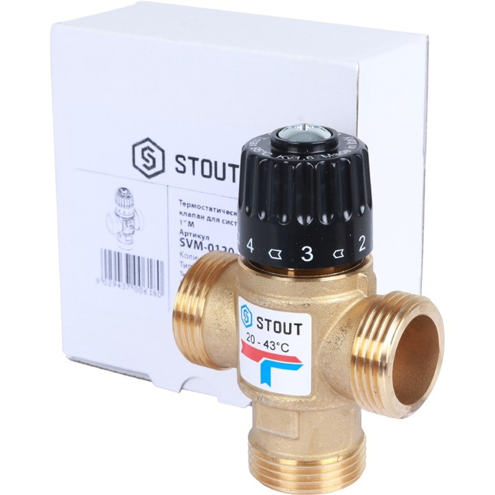 Термостатический клапан 1НР 20-43* KV2.5 STOUT