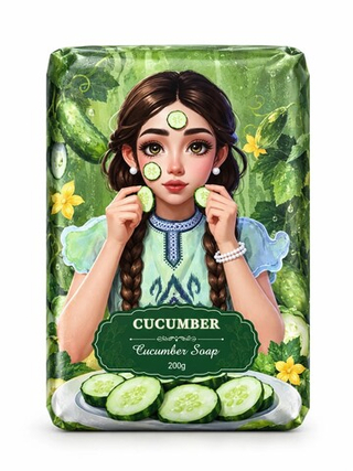 Мыло туалетное с ароматом огурца YUE LI JIA Cucumber Soap 200 гр