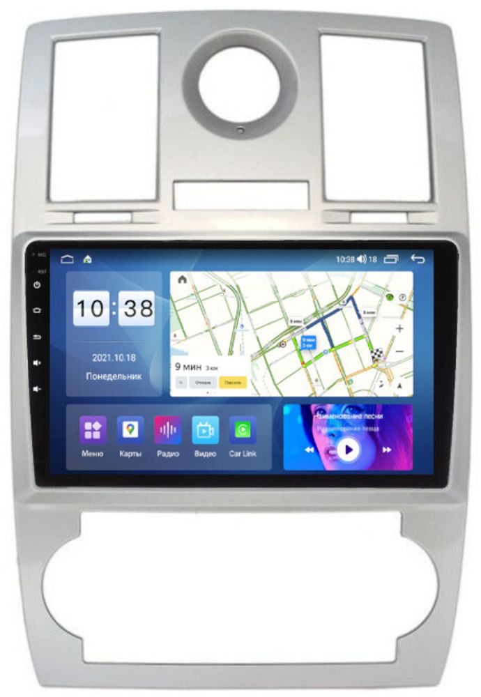 Магнитола для Chrysler 300C 2004-2007 (дорестайл) - Parafar PF030LUX1UHD на Android 13, Быстрая, QLED, CarPlay, 4G SIM-слот