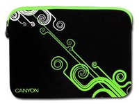 Чехол для нетбука 10" Canyon, синтетический материал, черный/зеленый (CNR-NB21G)