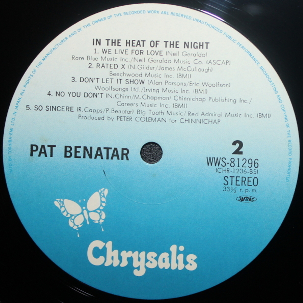 Pat Benatar / In The Heat Of The Night (LP)