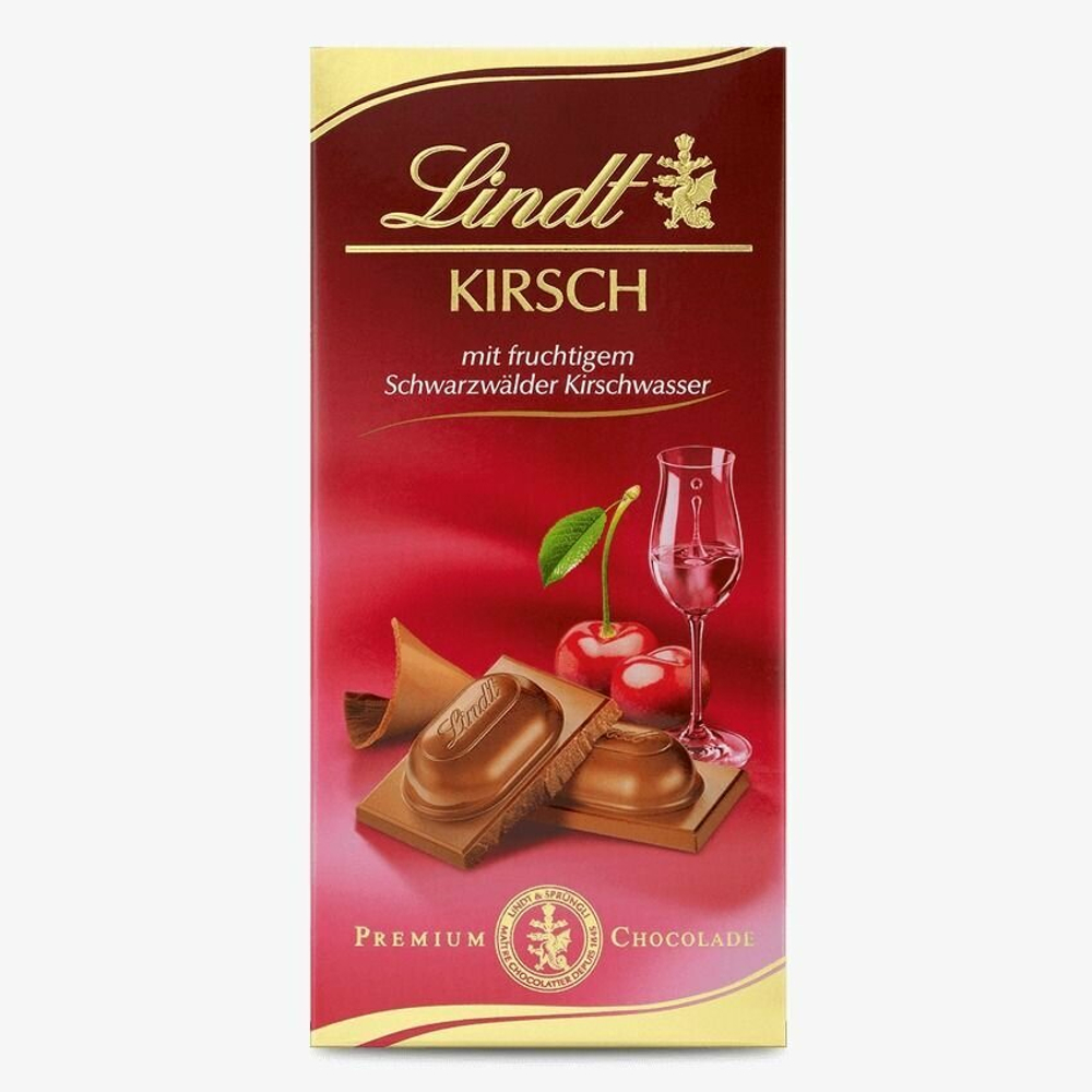 Молочный шоколад Lindt Kirsch вишневый ликер 100 грамм  (Германия)