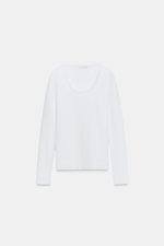 ФУТБОЛКА В РУБЧИК С ШИРОКИМ ВЫРЕЗОМ — ZARA