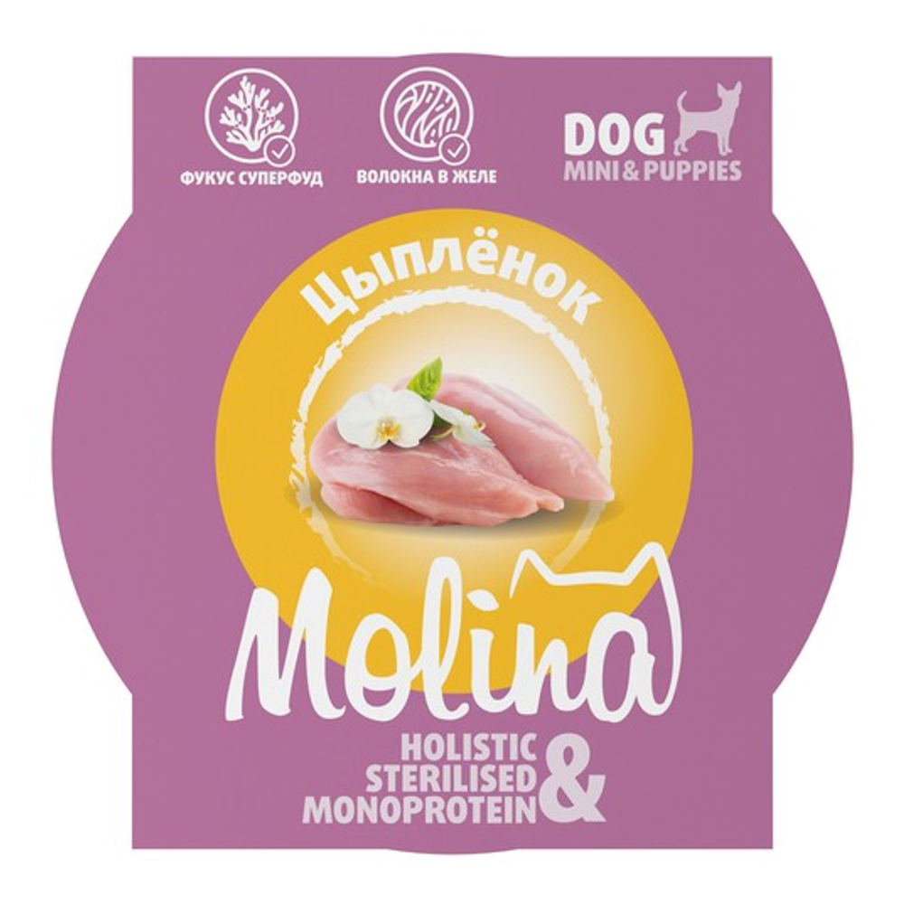 MOLINA Влажный корм для собак мелких пород с цыплёнком в желе 0,075 кг