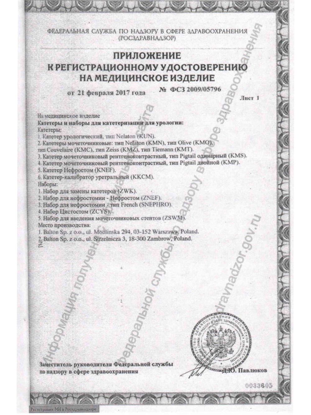 Набор для нефростомии Balton ZNEF 8F