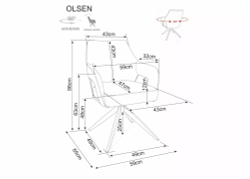 Стул SIGNAL OLSEN Noelle 30 бежевый/черный, поворотный