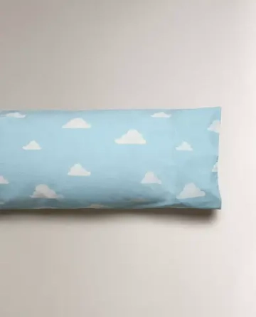 ZARA HOME ДЕТСКАЯ НАВОЛОЧКА С ПРИНТОМ, СИНИЙ