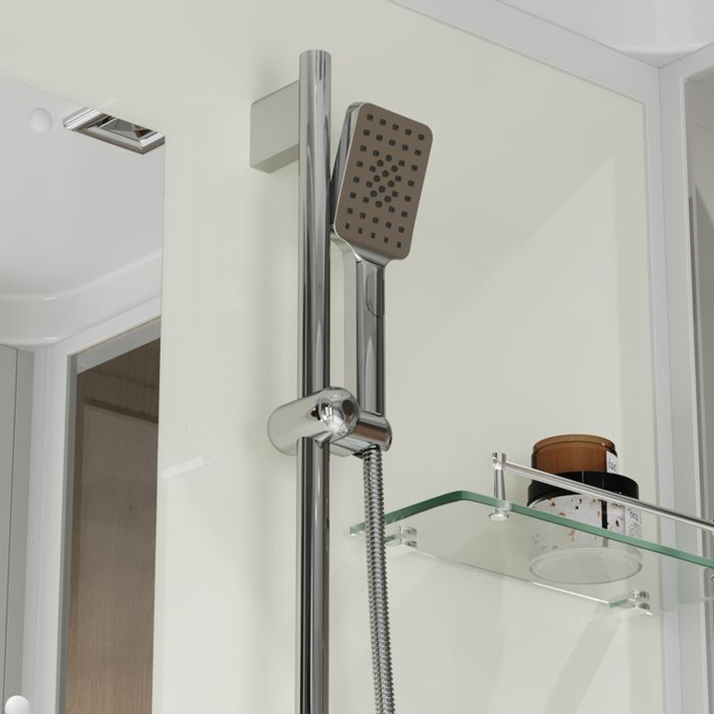Душевая кабина Niagara Standart ST80/15Q (80х80х215) квадрат,поддон 15см,распашная,проф.белый,3 места