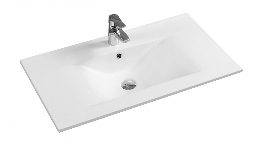 Раковина Gid NYJ807-75 71115 встраиваемая сверху белая 76x46.5x17