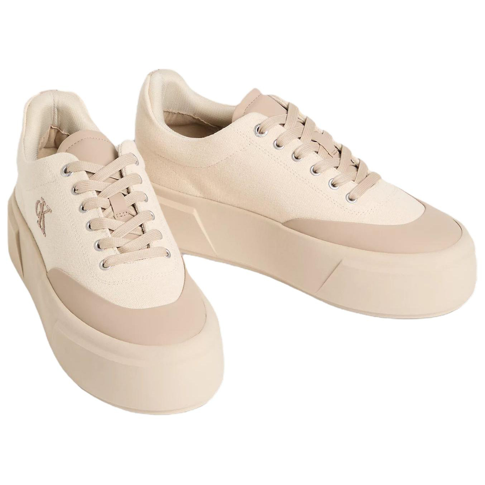 CALVIN KLEIN Sienna Low top Canvas Shoes 4cm Women"s Beige