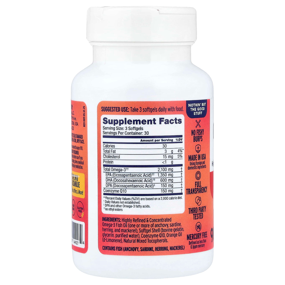OceanBlue, Professional, Omega-3 2100® с коэнзимом Q10, апельсин, 90 капсул
