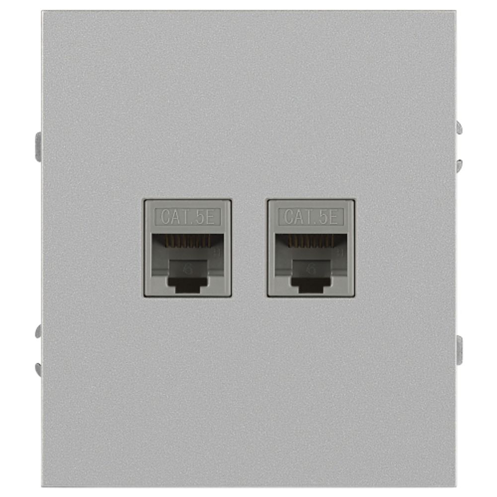 Розетка ЭРА Arktik 16-3108-03 информационная двойная 2XRJ45 алюминий | Эра Arktik