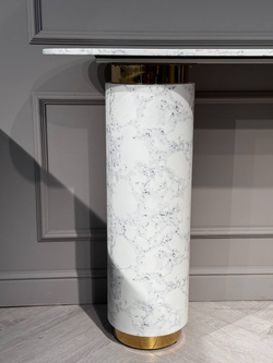 Стол-консоль Прима MC3043-120WH,120х40х85 см, белый мрамор/золото