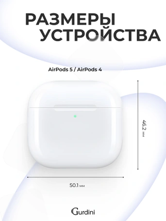 Чехол для Airpods 4 Gurdini силиконовый голубой
