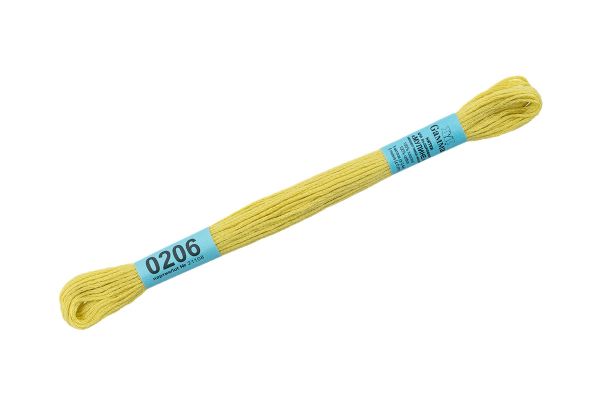 Мулине Gamma 100% хлопок, цв.0206 желтый, 24 мотка по 8 метров