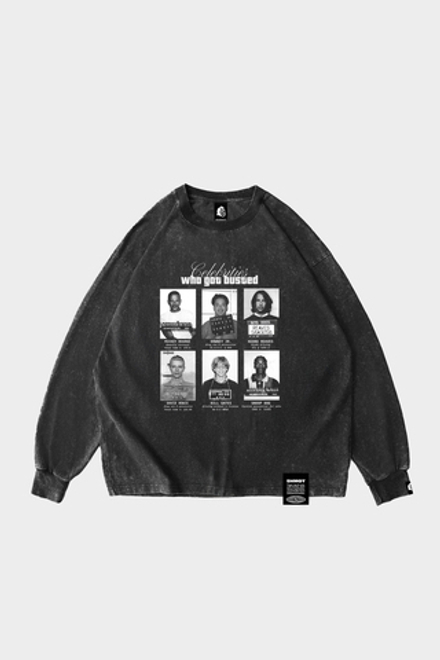 Лонгслив SHMOT "MUGSHOTS" GARMENT DYE Черный