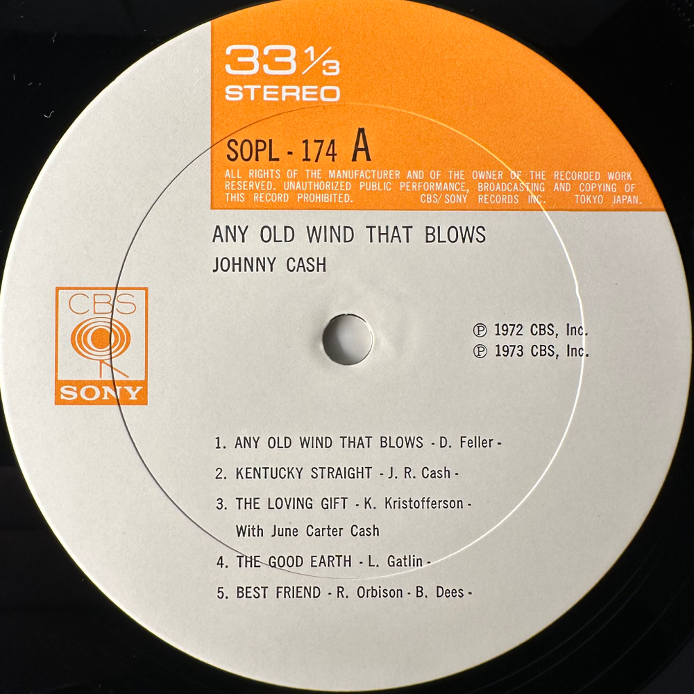 Johnny Cash ‎– Any Old Wind That Blows (Япония 1973г.)