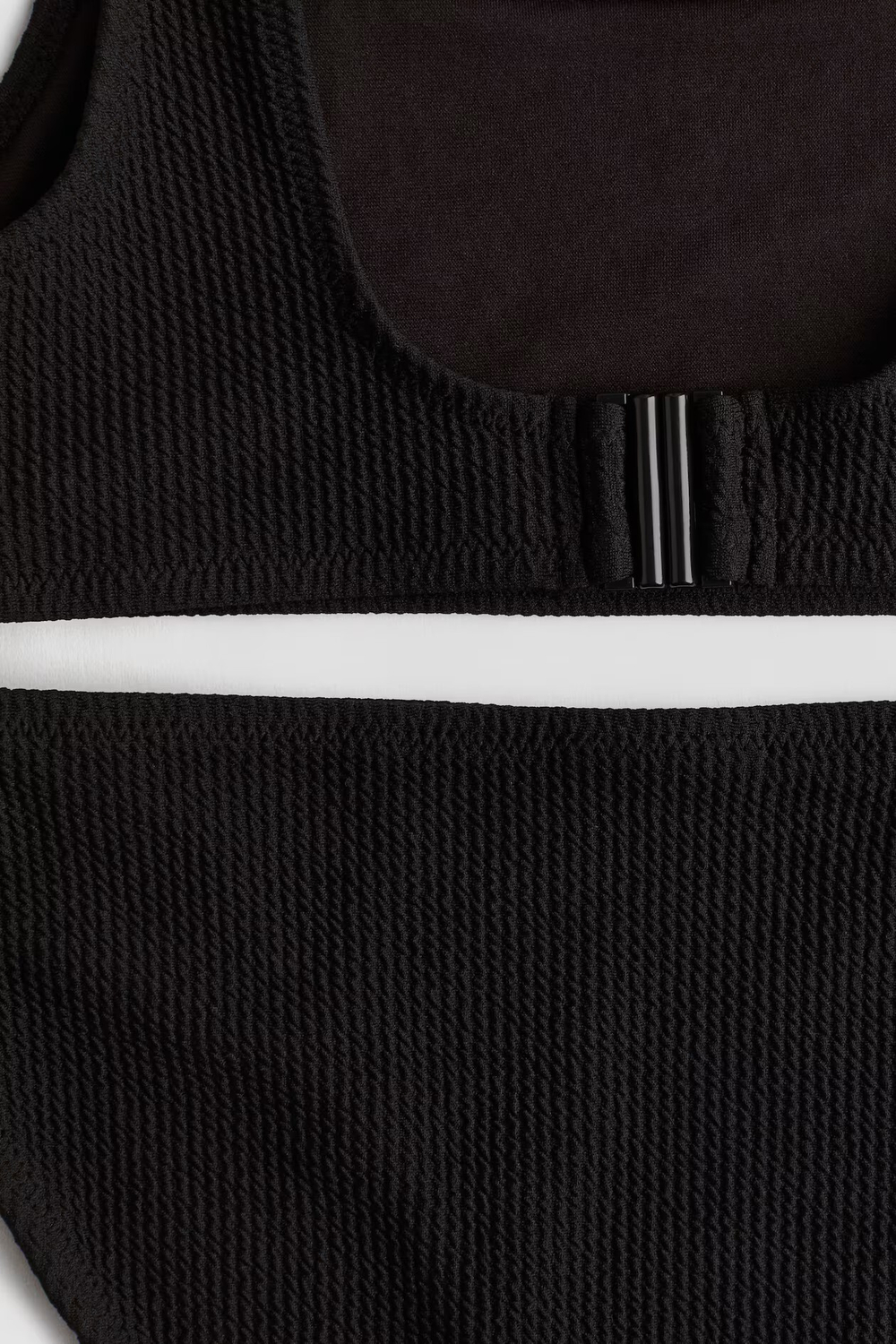 H&M КУПАЛЬНИК ИЗ РЕЛЬЕФНОЙ ТКАНИ, ЧЕРНЫЙ