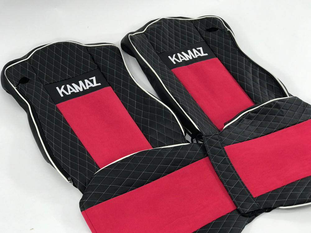 Чехлы Премиум стеганные кожа + аликанте вышивка KAMA* K5 от 2021 года KAM01 Польша