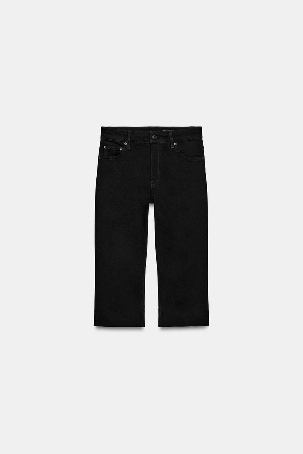 ZARA ДЖИНСЫ-КАПРИ СО СРЕДНЕЙ ПОСАДКОЙ — ZW COLLECTION, ЧЕРНЫЙ