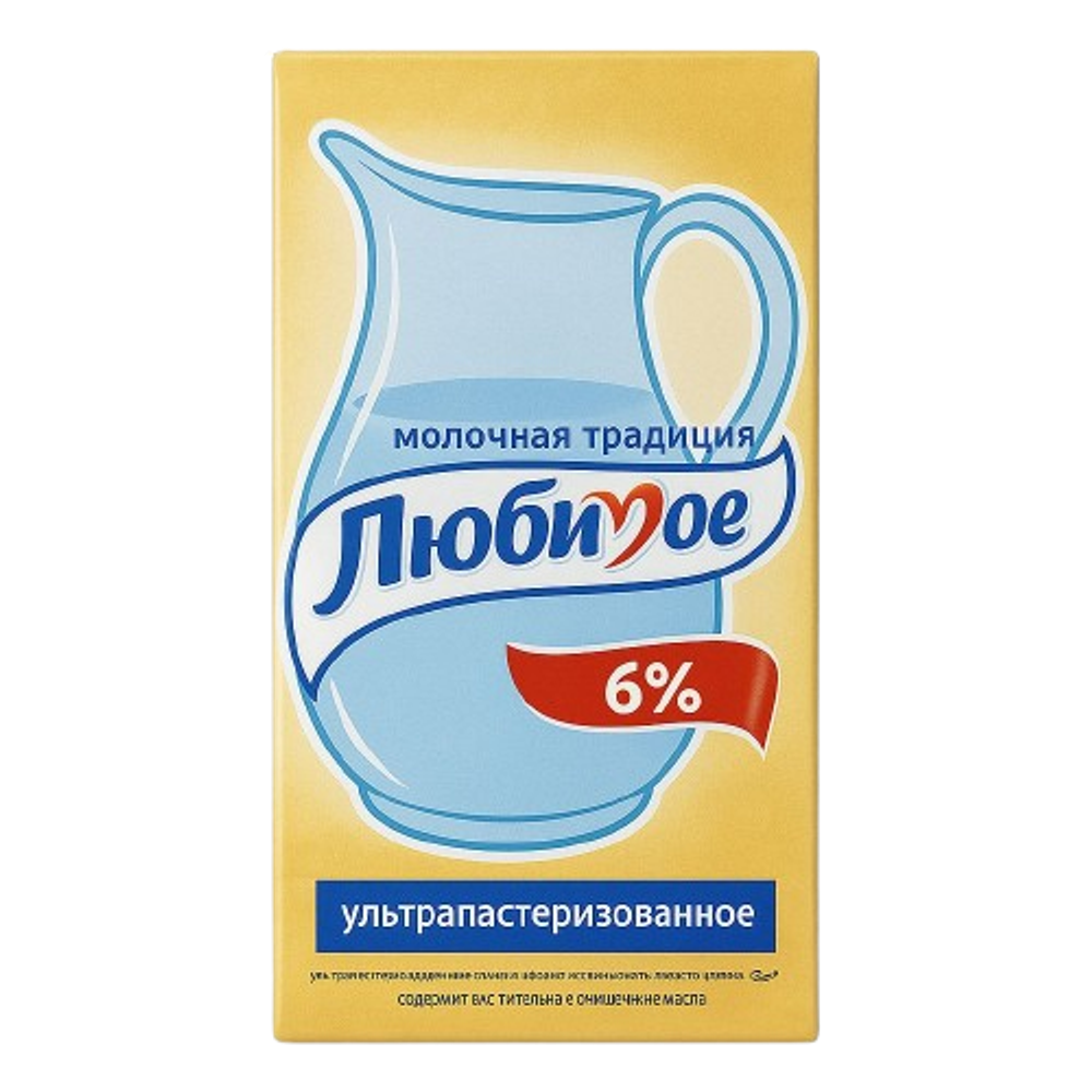 Молоко Любимое 6% 1 л