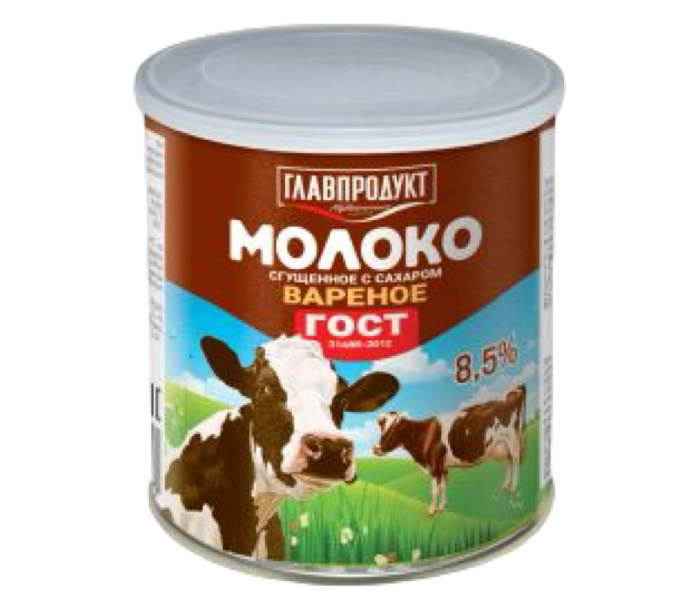 Сгущенное молоко Главпродукт вареное ГОСТ ж/б 380г