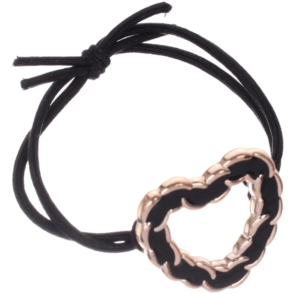 Резинка для волос 1шт «Кокетка - Aks Bambina chain», сердце, микс 2 цвета, d-5см