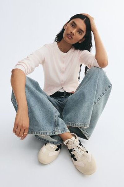 Тонкий трикотажный кардиган — Пыльно-розовый - H&M