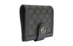 GUCCI Ophidia Canvas With Leather Passport Holder Men"s Gray/Black