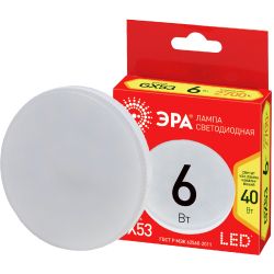 Лампа светодиодная ЭРА RED LINE LED GX-6W-827-GX53 R 6Вт таблетка теплый белый свет GX53 | Лампы cветодиодные Плоские (GX)