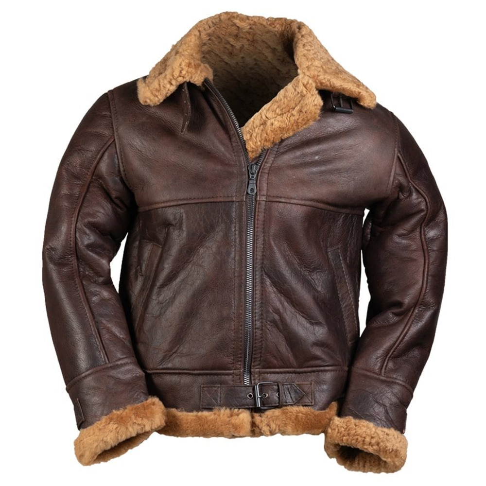 Кожаная куртка MIL-TEC® Leather jacket US B46 SHEEPSKIN BROWN