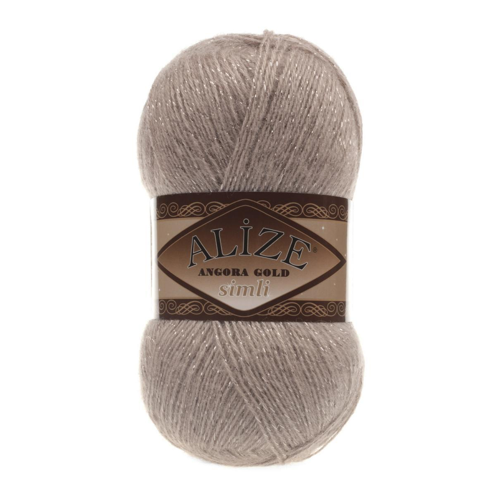 Пряжа Angora Gold Simli, 100 г, 500м, 20%шерcть,75%акрил,5% металлик (цена за 1 шт)