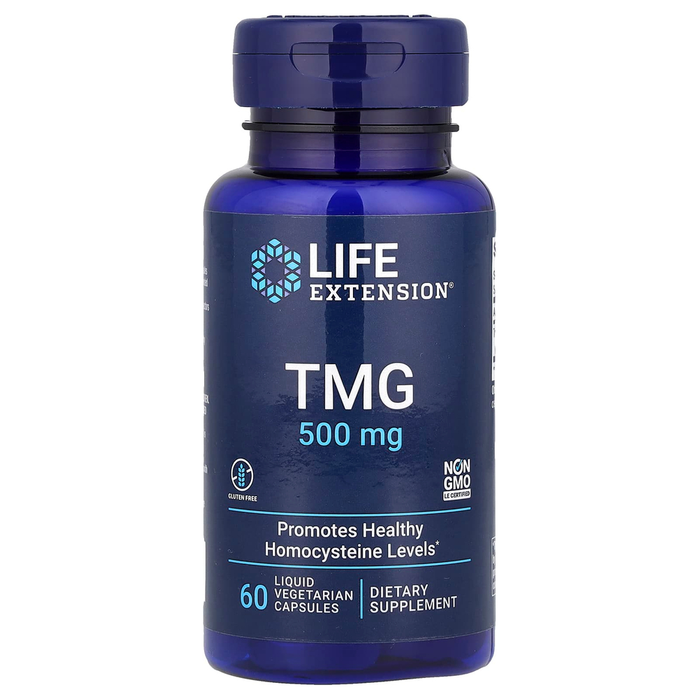 Life Extension, ТМГ, 500 мг, 60 вегетарианских капсул с жидкостью