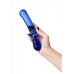 Стеклянный фаллоимитатор Satisfyer Double Crystal (20×5,5 см) синий
